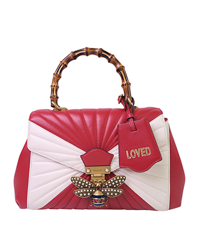Queen Margaret, &pound;995, Handbags, Cream/Red, Leather, Front view